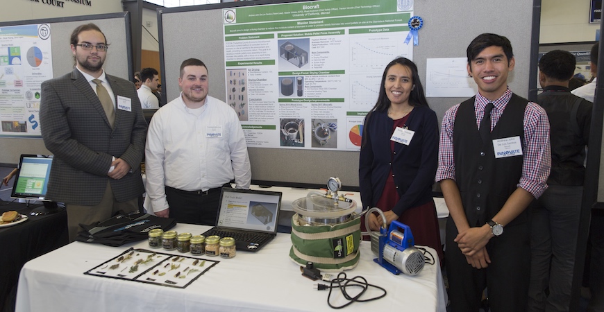 Team Biocraft presents their concept for repurposing the woody debris on forest floors at the spring 2017 Innovate to Grow.